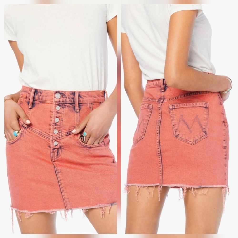 Mother Superior The Swooner Yoke Front A-Line Skirt in Juicy Raspberry 26W